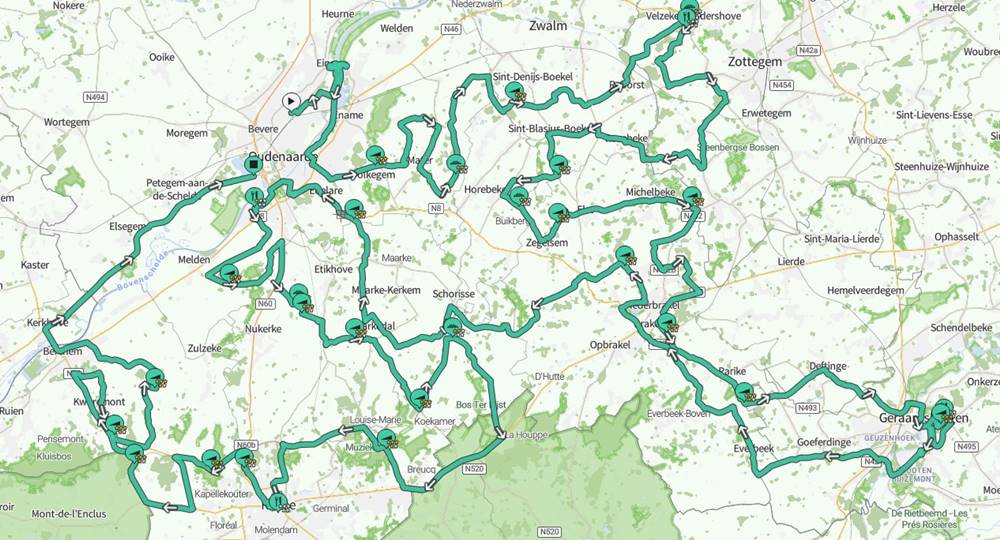 ronde van Vlaanderen, parcours
