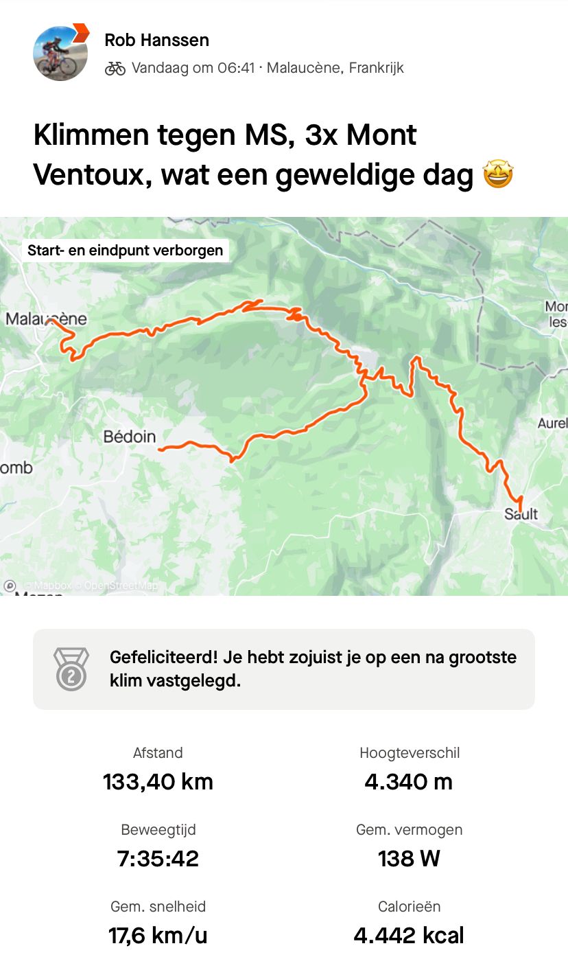 Rob op de Mont Ventoux